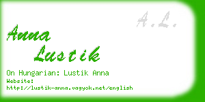anna lustik business card